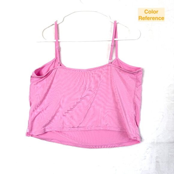 Skims Micro Modal Spaghetti Strap Cropped Scoop Tank Top Womens 2X Pink - Picture 3 of 5